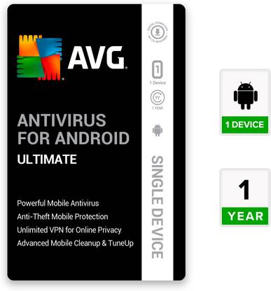 AVG Mobile Security for Android Ultimate 1 Device PC 1 Year Mobile Security Compatible with Android (Email Delivery - No CD)