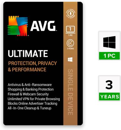 AVG Ultimate 1 PC PC 3 Years Total Security (Email Delivery - No CD)