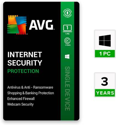 AVG Anti-virus (Internet Security) 1 PC PC 3 Years Internet Security (Email Delivery - No CD)