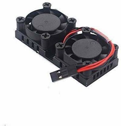 IDUINO Raspberry Pi 4 Dual Fan with Heatsink Cooling System Double Cooling Fan Cooler Radiator Suitable for Raspberry Pi 3 3B Plus Electronic Components Electronic Hobby Kit