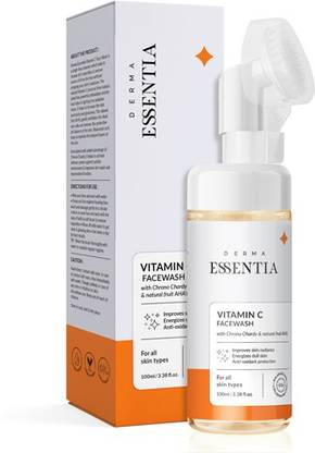 DERMA ESSENTIA Vitamin C Foaming  with Natural Fruit AHA| Natural Vitamin C sourced from Kakadu Plum| Anti-Oxidant Protection and Improves Skin Radiance. Face Wash