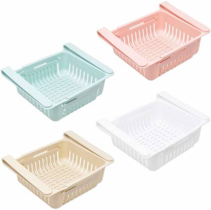 Life Boost Plastic This Fridge Organizer is ideal for organizing the contents of your refrigerator neatly. This compact form set of storage racks efficiently stores milk packets, fruits, vegetables, dry fruits, and nuts, without taking up too much space in your refrigerator. Storage Basket