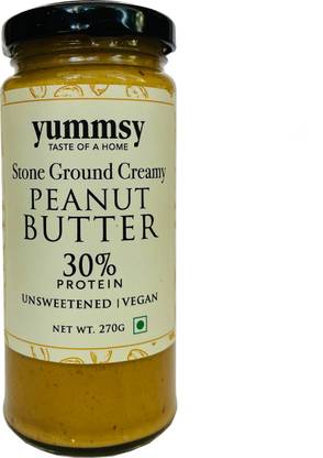 Yummsy Natural Ground Creamy Peanut Butter High Protein and No Added Suga