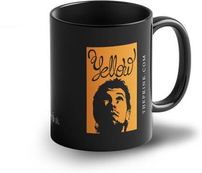 Prink ColdPlay Paradise Printed Black coffee| Rock Band Song Coffee| ColdPlay Yellow Song Coffee | Gifts For Friends |Microwave & Dishwasher Safe (330ml) Ceramic Coffee Mug