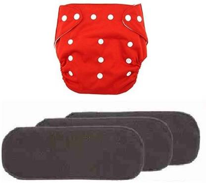little monkeys Reusable Washable Baby Cloth Diaper Adjustable Nappy for Babies/Infants/Toddlers(pack of 1with 3 charcoal inserts