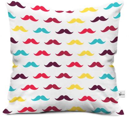Square Designs Moustache Pattern Microfibre Abstract Cushion Pack of 1