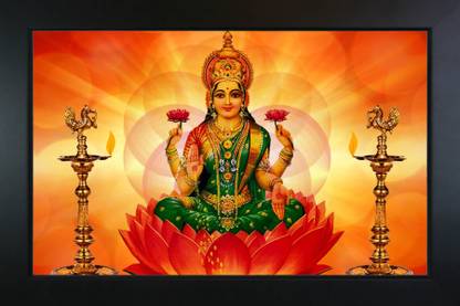 RV SALES lakshmi mata photo with frame for puja room & wall Religious Frame