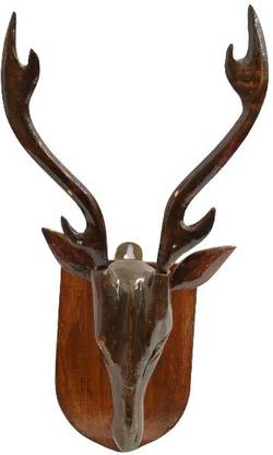 MUKHERJEE HANDICRAFTS: TRANSFORMATION OFLIFE........ Wooden Deer Head Showpiece for Home Decoration Showpiece Decorative Showpiece  -  25 cm