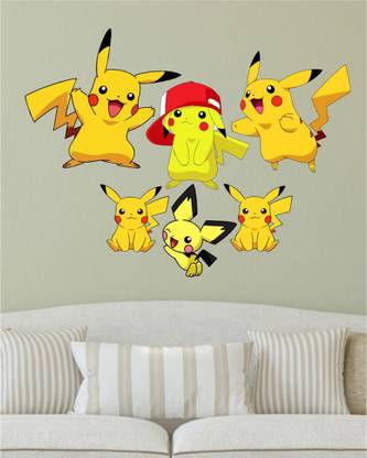 balkrishna wall stickers 60 cm pokemon wall sticker 3d Size -60x45 cm 181 Self Adhesive Sticker