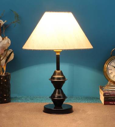 Improvhome Beautiful Black Table lamp with Off White Shade Table Lamp