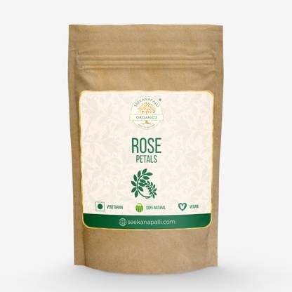 Seekanapalli Rose Petals Sun Dried - Herbal Tea - Rose Tea - For Beautiful Hair & Skin (300g) Rose Herbal Tea Pouch