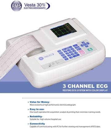RECORDERS & MEDICARE SYSTEMS RMS VESTA ECG 3 Channel Electrotherapy Device