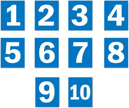 Mindcraftz Seriel Number 1 to 10 Blue color Medium Size Emergency Sign