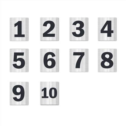 Mindcraftz Seriel Number 1 to 10 Silver Black color Small Size Emergency Sign