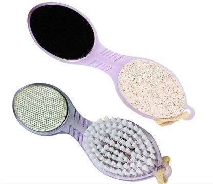 chapo 4 In 1 Foot File With Pedicure And Manicure Brush Multi Use Pedicure Paddle Brush(Cleanse, Scrub, File And Buff) Pedicure Tool Pedicure Brush For Feet Foot Scrubber (SET OF 2)