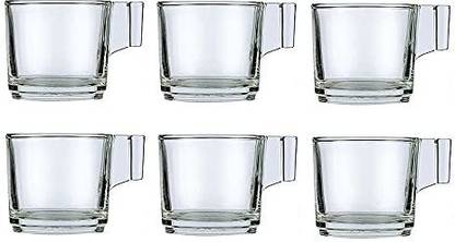 QUALIMATE (Pack of 6) Vodka Shot Glasses Set with Handle Vodka, Tequila, Espresso Glass Cups Round Shot Glasses– Set of 6, 80ml Glass Set Shot Glass