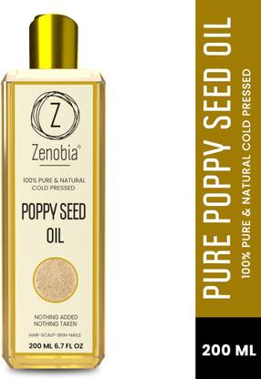 ZENOBIA POPPY SEED OIL (Poppy Oil or Khas Khas Oil) COLD PRESSED 100 % NATURAL & PURE FOR HEALTHY HAIR , SCALP & SKIN CARE Hair Oil