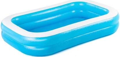 Miss & Chief Rectangular Family Pool, Kiddie Pool, Kids Swimming Pool (201 x 150 x 51cm) Inflatable Swimming Pool