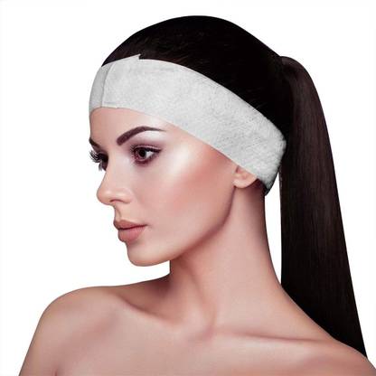 M's Solutions & Enterprises Unisex Disposable Facial Headbands for Makeup, Beauty Professionals, Salons, Spas & Parlors Free_Size 100 Headbands Makeup Headband
