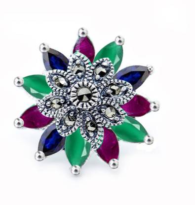 jsaj Onyx Sterling Silver Plated Sterling Silver Nose Stud