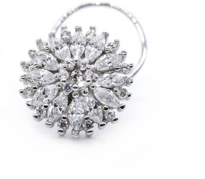 jsaj Zircon Sterling Silver Plated Sterling Silver Nose Stud