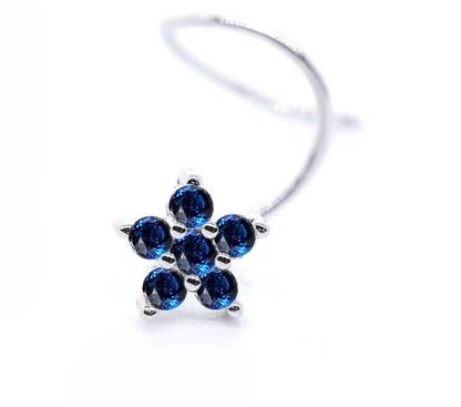 jsaj Sapphire Sterling Silver Plated Sterling Silver Nose Stud