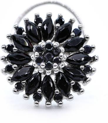 jsaj Onyx Sterling Silver Plated Sterling Silver Nose Stud
