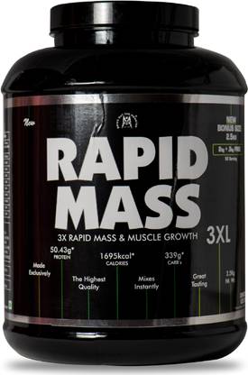 monster series Rapid Mass, Mass Gainer, 3 XL, 5.5lbs Weight Gainers/Mass Gainers