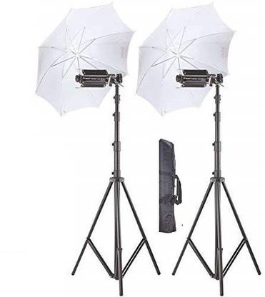 WON Pair Porta Umbrella Video Light for Video Photography Portable Studio Kit (9Ft) White Reflector Umbrella