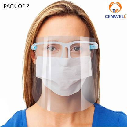 CENWELL FACESHIELD SHC1010 2 Pcs Full face shield Protective Face Shield Full Cover Visor Glasses Safety Visor