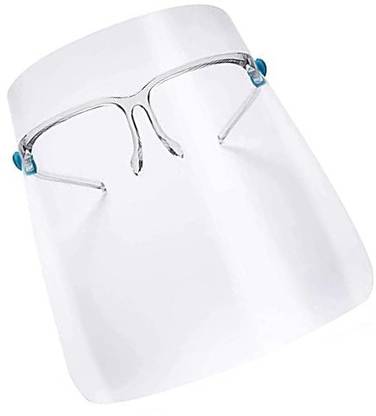 Casa Tech Full Face Covering, Protective Face Shields with Frame Glasses Clear Mask Reusable Isolation Gown Face Flip-Up Full Face Shield Protector Safety Visor
