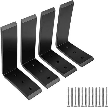 DILNAZ ART Countertop Support Bracket 8 Inch, 6" x 8" Heavy Duty Bar Top Bracket Support Up to 600 lbs, Matt Black Rust Proof L Shelf Brackets - 4 Pack 90 Shelf Bracket