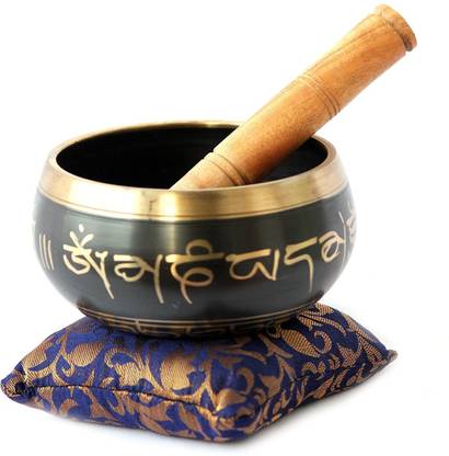 Brahmz Singing Bowl Meditation Musical Instruments Buddhist Tibetan Bowl (Green Brass (6Inches)) Singing Bowl