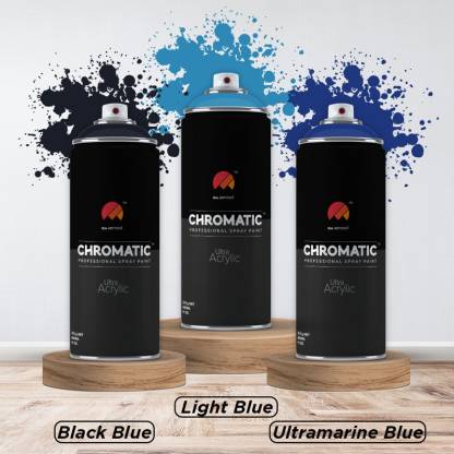 Chromatic Black Blue,Light Blue & Ultramarine Blue Spray Paint 400 ml