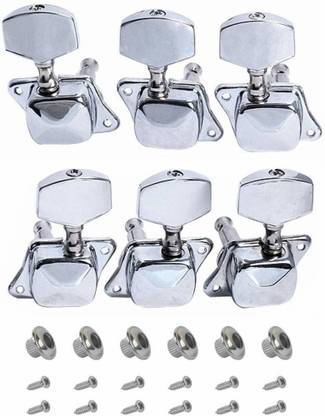 SPEHUB Tuning Peg Silver for Acoustic Guitar Parts Tuners Keys 3R+3L(6 PCS) Automatic Analog Tuner