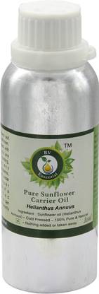 R V Essential Sunflower Carrier Oil 300ml- Helianthus Annuus (100% Pure and Natural Cold Pressed)