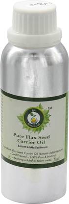R V Essential Flax Seed Carrier Oil 300ml- Linum Usitatissimum (100% Pure and Natural Cold Pressed)