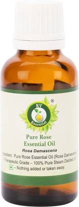 R V Essential Pure Rose Essential Oil 30ml- Rosa Damascena (100% Pure and Natural Steam Distilled)