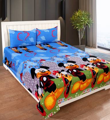 aniket 180 TC Polycotton Double Cartoon Flat Bedsheet