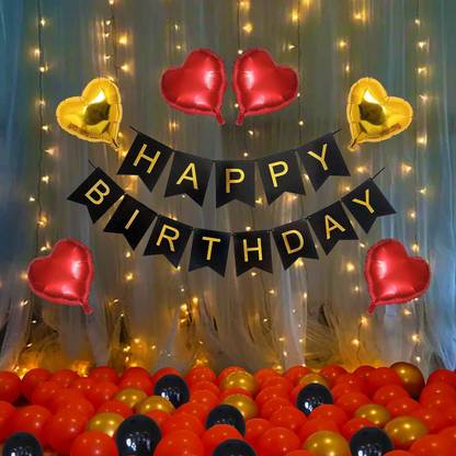 Prihit Happy Birthday Decoration Set - For Husband Wife Girlfriend - 71Pcs Packets