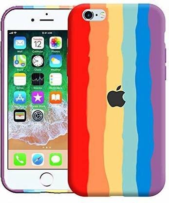 KHR Back Cover for Apple iPhone 6 Plus Rainbow Liquid Silicone Soft Back Cover Case for iPhone 6 plus (Rainbow Case