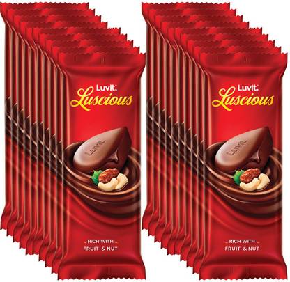 LuvIt Luscious Fruit & Nut Chocolate Bars Multipack Deliciously Smooth Bars