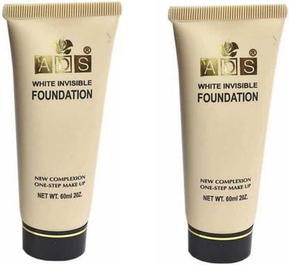 ads White Invisible Foundation ( Combo Pack of 2) Foundation (Beige, 60 ml) Foundation