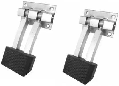 Sundeep S38 DOUBLE DOOR MOUNTED DOOR STOPPER 4 INCH SQUARE CHROME (PACK OF 2) SUNDEEP DOUBLE DOOR STOPPER DOOR MOUNTED 4 INCH SQUARE CHROME (PACK OF 2) Door Mounted Door Stopper