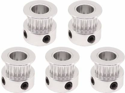 PRIMETRONIX GT2 Pulley 20 Teeth 8mm bore 6mm Width 20T Timing Belt Pulley Wheel Aluminum for 3D Printer Pack of 5 Educational Electronic Hobby Kit