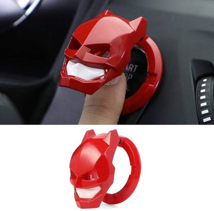 KolorFish Engine Start Stop Button Cover Push to Start Button Ignition Cover (Red Bat) Engine Start/Stop Button
