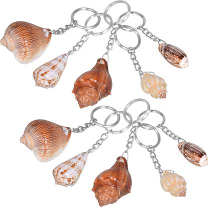 JMALL 10 Pieces Handcrafted Seashell Keychain Key Ring Chain - 24 B Key Chain