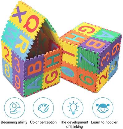 Spocco ™alphabet learning & building blocks thickest abc/number puzzle mat AS38