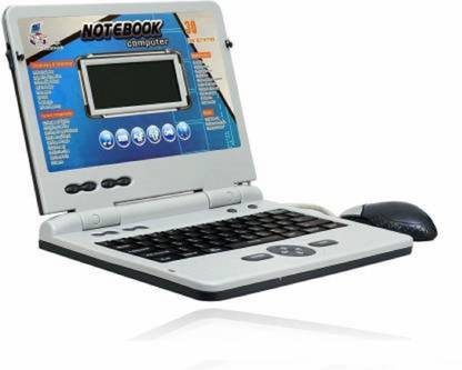 shubhcollection Fun Activities & Games Fun Laptop Notebook Computer Toy for Kids Educational Kids Laptop/Notebook/ Computer with Fun Activities with music keyboard Blue-Grey _Include Mouse & Adapter (Multicolor)