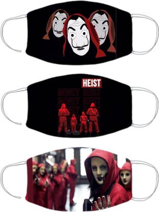 ELEGANT FOX Money heist Dali Mask, Heist Mask Designer Reusable 2 cotton layerd Mask , Care Instructions: Washable 2 Layer Both layer Cotton Lightweight, breathable and washable Anti dust and Anti pollution Wide coverage design, Widening thin elastic ear loops Money heist Dali Mask Reusable, Washable Cloth Mask